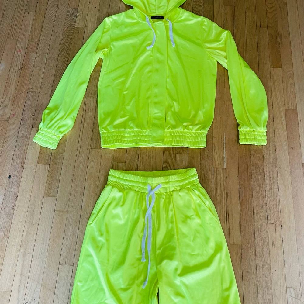 Neon Yellow Tracksuit Set